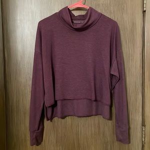 American Eagle Burgundy Crop Long Sleeve